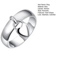 thumbnail image 7 of Ziurtnc Women Ring Heart Shape Lock Polished Electroplated Alloy Geometric Pendant Colorfast Stainless Lady Anniversary Gift Wedding Ring, 7 of 7