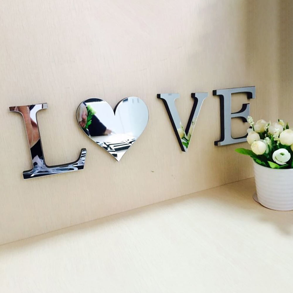 Acrylic Mirror Word Eva English Decorative Letters Creative Wall Stickers for Wall Decor