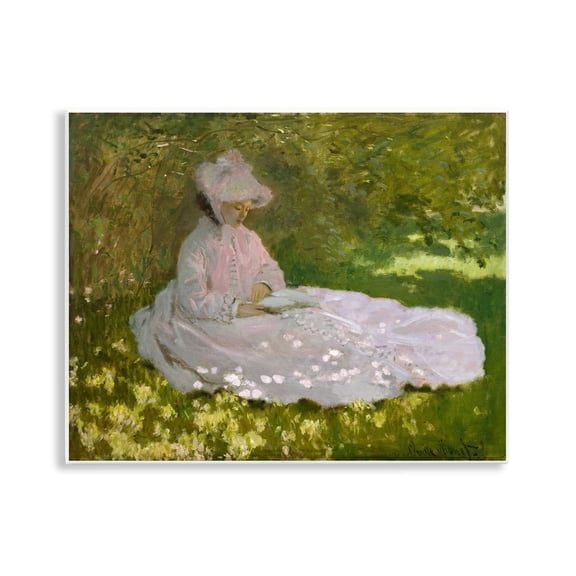 Stupell Industries Classical Monet Springtime Portrait People Painting Unframed Art Print Wall Art, 14 x 11