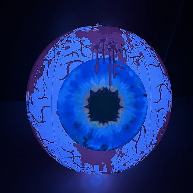 Halloween Eyeball Inflatable Decoration 15.7 Inch PVC LED Light-Up Balloon with Remote Color Changing | Durable Outdoor Indoor Party Prop for Halloween Garden Yard Wall Hanging