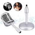 thumbnail image 3 of Microphone Vocal Rétro Classique Dynamique Vintage Support Universel pour Performance en Direct Karaoké Studio Enregistrement, 3 of 5