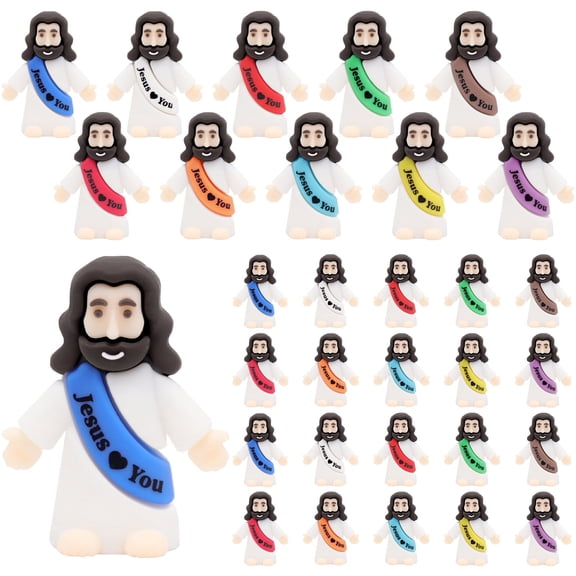 30 Pcs Jesus Love You Mini Figures Baby Jesus Figurines in Bulk Tiny Miniature Religious Figures for Hide and Seek, Sunday School, Religious Party Favors, Baptism Gifts, Easter Egg Stuffers