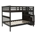 Detachable Bunk Bed with Storage Stairs and Guardrail, Full Over Full Solid Wood Bunk Bed Frame