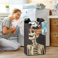 thumbnail image 5 of Yayeee Freestanding Laundry Hamper with Handle Collapsible Large Storage Basket for Clothes, Black Skeleton, 5 of 7
