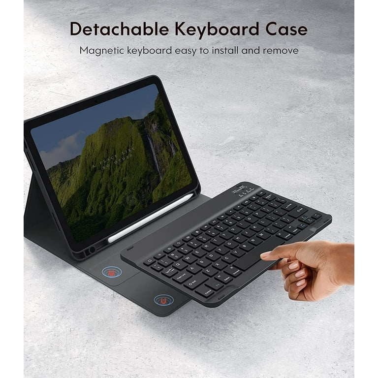 CHESONA Magnetic Pencil Holder Keyboard Case for iPad 10th Gen