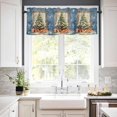 thumbnail image 6 of Christmas Blue Kitchen Curtains and Valances Set, Rod Pocket Curtains Tier Farmhouse Window Curtains 24 Inch Length, Green Pine Tree Winter Snowflake Ball 3 Piece Kitchen Curtains Set, 6 of 6