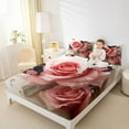 thumbnail image 4 of Homewish Valentine'S Day Rose Bed Sheets,Boho Rustic Butterflies King Sheets,Pink Flower Floral Sheet Set For Men Women,Luxury Bedroom Decor,4pcs, 4 of 7