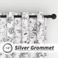 thumbnail image 6 of Lfeey Gray Floral Watercolor Blackout Curtains, Room Darkening Drapes Living Room 96 Inch Length 2 Panels Set, 6 of 7