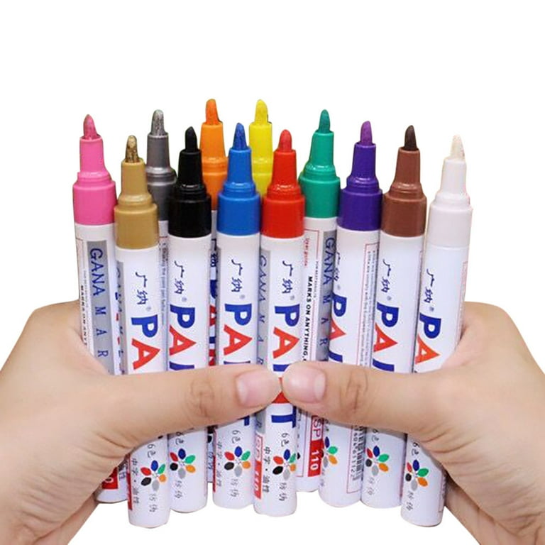 Paint Pens, Paint Markers 12 Colors (3mm) Oil-Based Painting Pen Set for  Rocks Painting Christmas Decorations Wood Plastic Canvas Glass Mugs — emooqi