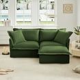 thumbnail image 2 of Newest Slipcovered Sectional 2 Seater Sofa Couch,Convertible Ottoman, Wide,Deep Seat L Shaped Sofa,Detachable Cover,Soft Multiple Big Pillows, Chenille Fabric, Green, 2 of 20