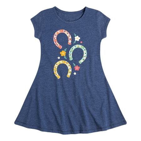 

Instant Message - Floral Horseshoes - Toddler & Youth Girls Fit & Flare Dress
