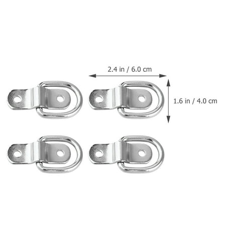 

tie down anchor 4pcs D-shaped Pull-tabs Galvanized Iron Buckles for Trailers Trucks RV Camper