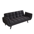 thumbnail image 6 of Sofa Bed, Convertible Sofa, Small Apartment Furniture&nbsp;2 Seater Sleeper with 3 Position Adjustable Backrest, Transforms into Bed, Polyester Upholstery, Black, 74 Inch, 6 of 9