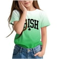thumbnail image 2 of Fesfesfes Festive Kids' St. Patrick's Day Shamrock Print Tee Soft Cotton Round Neck Short Sleeve Top for Boys and Girls 3-14 Years Casual Holiday T Shirt and Everyday Wear(Green,9 Years), 2 of 5