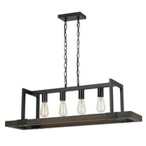 Cal Lighting 60W X 4 Antonio Wood Chandelier (Edison Bulbs Not Included)
