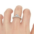 thumbnail image 5 of Oryn Jewelry 14K White Gold Plated Oval Cut Moissanite Band - 2 Ct White Moissanite Ring for Women - Multi-Stone Engagement Ring - Solitaire Accent Band, 5 of 6