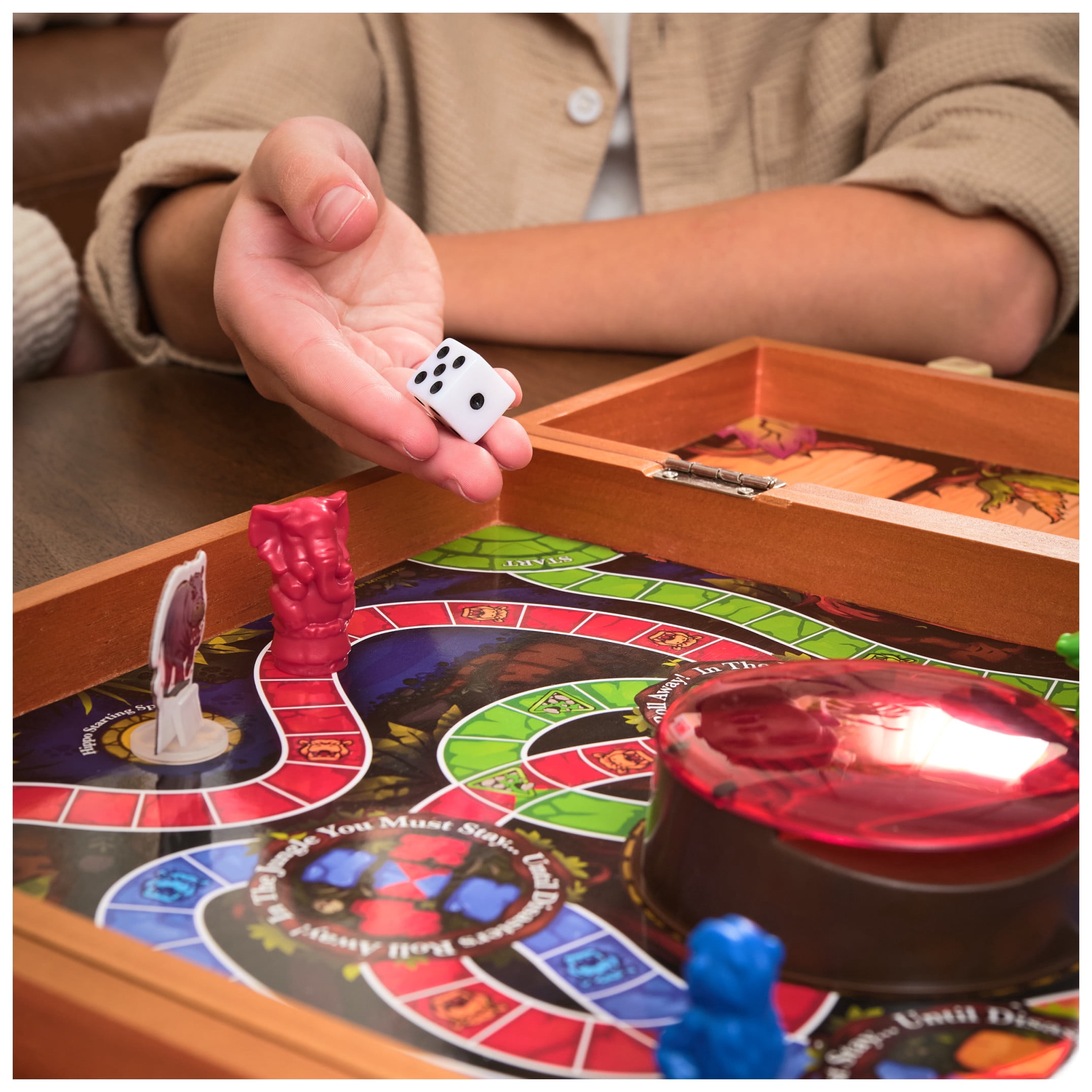 Spin Master Games, Jumanji The Game, Real Wooden Box Edition of the Classic Adventure Board Game, Ages 8 and up