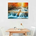 thumbnail image 2 of Shiartex Wall Art Canvas Painting Red Forest Waterfalls Modern Landscape Tree Picture Poster Print  Ready to Hang for Living Room Bedroom Office Artwork 20x16 in/16x12 in, 2 of 6