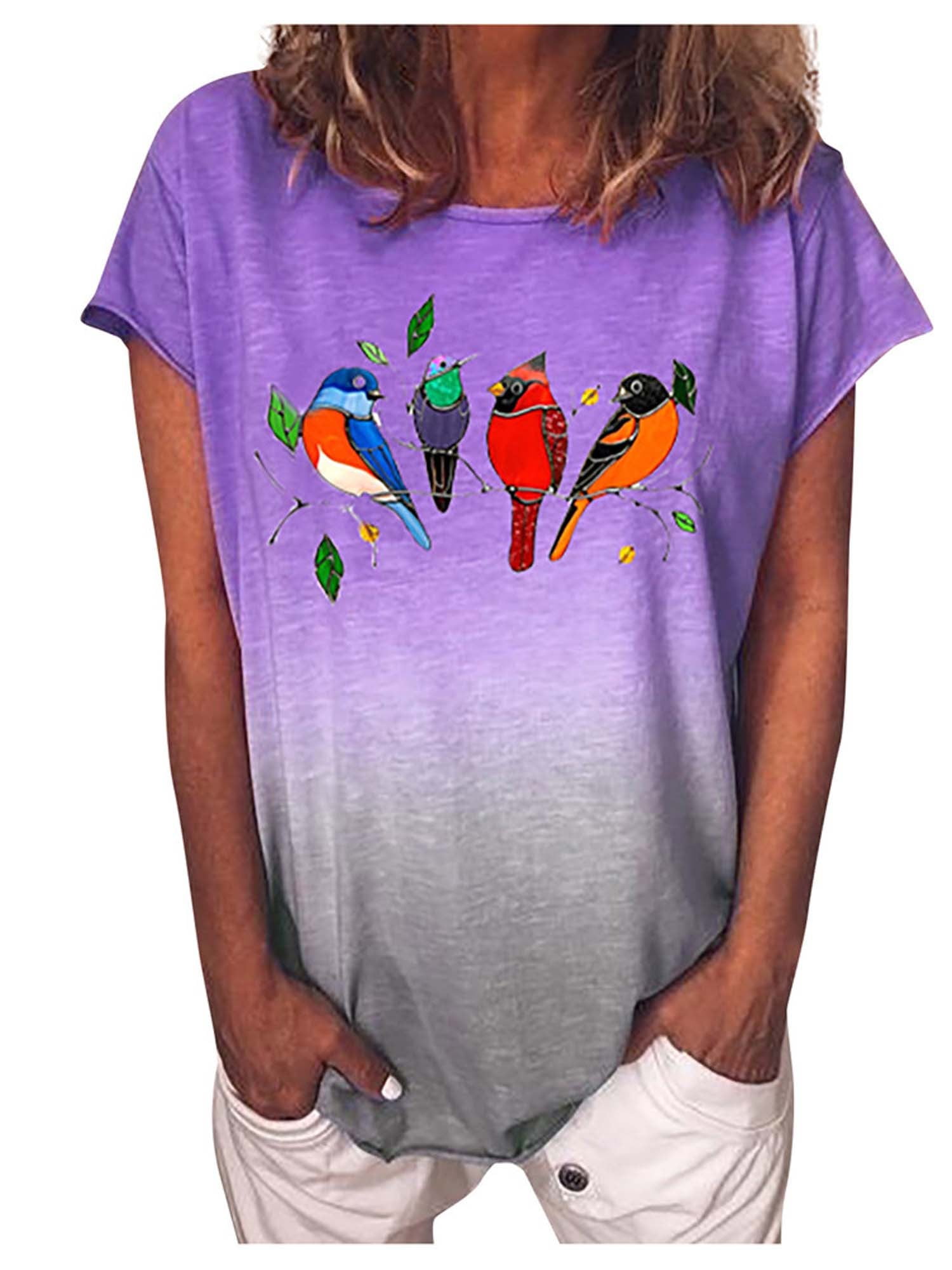 Summer Casual Baggy Blouse Purple 