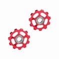 thumbnail image 4 of Poleas de cambio trasero de rueda jockey Nikou de aluminio 11T para bicicleta roja, 4 of 15