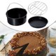 thumbnail image 4 of Juego de 3 accesorios para freidora de aire de acero inoxidable Recubrimiento anti-quemaduras Cesta para hornear Bandeja para pizza Estante para pinch 7in Baoblaze Reemplazo de la freidora de aire, 4 of 8