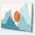 thumbnail image 3 of Designart ' Abstract Blue Mountains With Red Moon I ' Modern Canvas Wall Art Print, 3 of 4