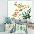 thumbnail image 2 of Designart 'Yellow Vintage Orchids On White' Traditional Framed Canvas Wall Art Print, 2 of 5