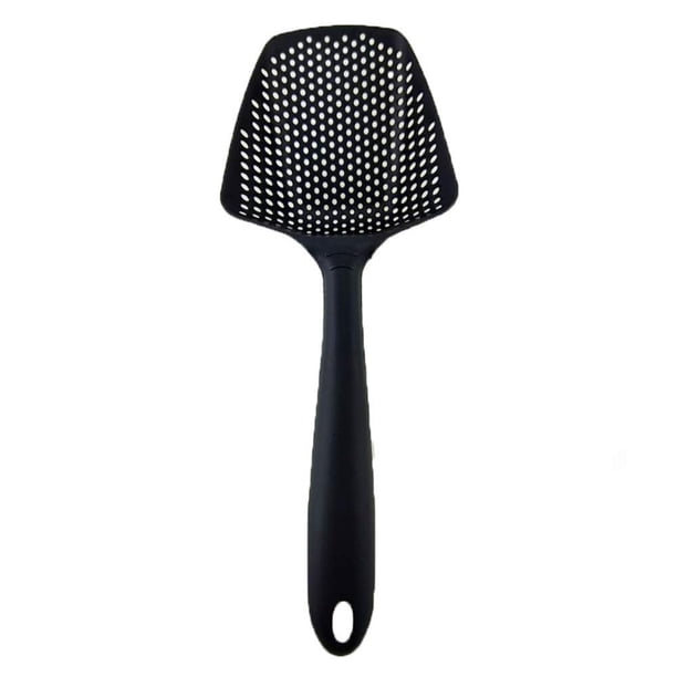 Cuchara coladora para cocina, pala de drenaje de alimentos, espumadera ranurada de nailon con mango para cocina, drenaje para hornear, 1 Uds.