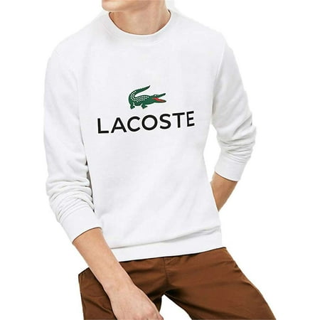 Lacoste Men's Graphic Crocodile Non-Brushed Fleece Long Sleeve Sweatshirt