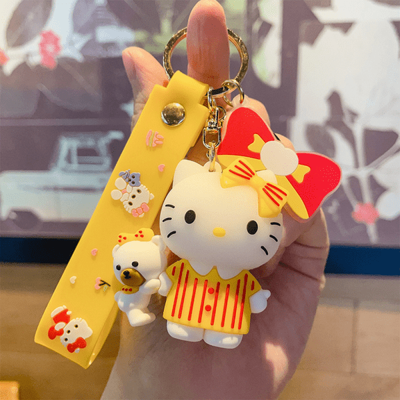 Cute Hello Kitty Anime-Style Keychain - Kawaii Bag Charm & Phone Lanyard for Girls