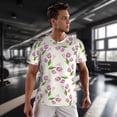 thumbnail image 3 of Wukai Tulips Flowers Print Men's Short-Sleeved Mesh T-Shirt,Quick-Dry Short Sleeve Workout T-Shirt-Large, 3 of 8
