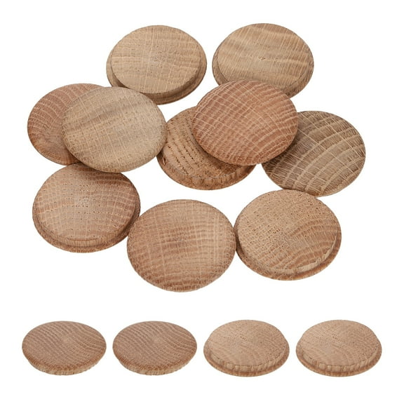 20Pack Wood Button Plugs, 38mm /1.5" Hardwood Screw Hole Plug Mushroom Wooden Caps Buttons Oak Wood Plug for Furniture Woodworking Craft Decor (43mm x 38mm)