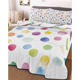 thumbnail image 2 of Colorful Polka Dot Summer Quilt Set Twin Size, Soft Microfiber Quilted Bedding Set with 2 Pillow Shams, Rainbow Polka Dot Watercolor Lightweight All Season Bedspread Coverlet for Bedroom 68"x86", 2 of 6