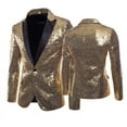 thumbnail image 5 of Men Tuxedo Suit Gentleman Dance Sequins Coat Blazer Jacket Red S, 5 of 5