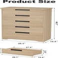 thumbnail image 6 of Studyset 5 Drawer Dresser for Bedroom, Natural Chest of Drawers with Embedded Handles, Dresser Organizer for Living Room, Nursery,, 6 of 7