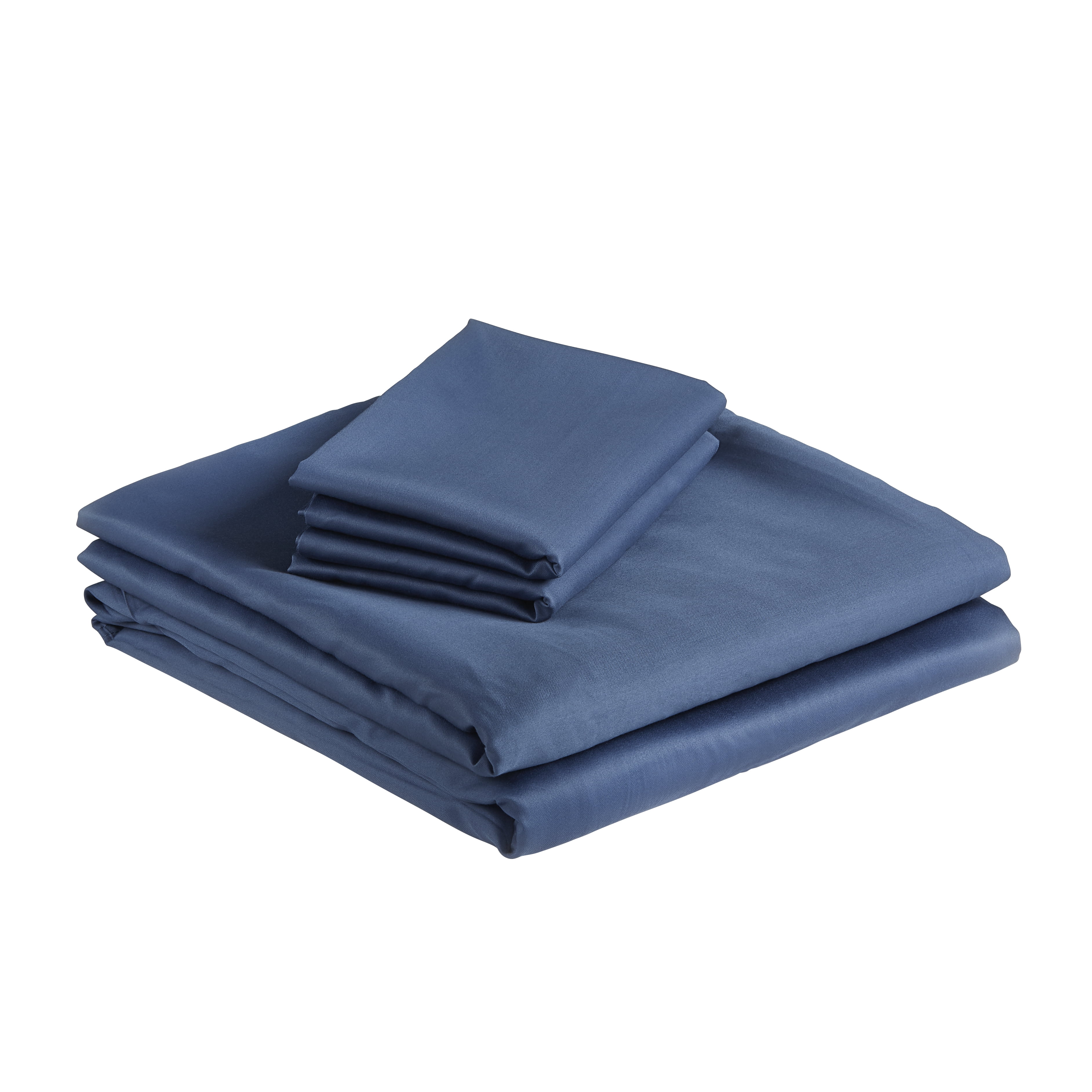 Better Homes & Gardens 300 Thread Count 100% Cotton Wrinkle Resistant Sheet Set, Twin Slate Blue
