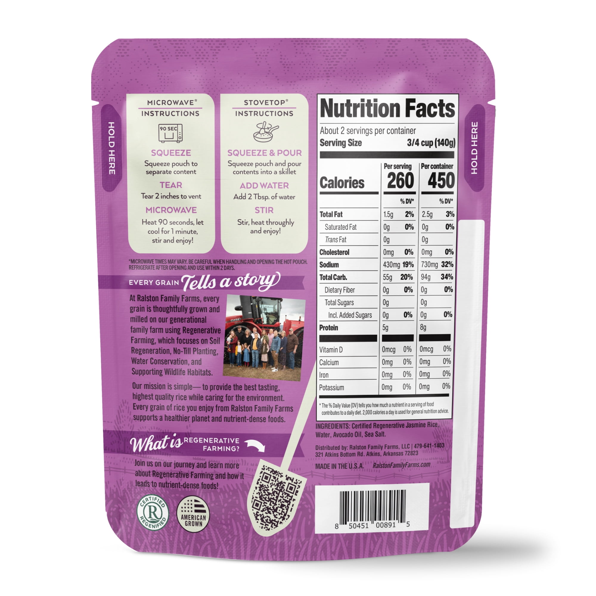 Ralston Family Farms Jasmine Rice, 8.5 OZ, Ready in 90 Seconds, 6 Pack