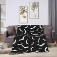 thumbnail image 3 of Bats Halloween Goth Fleece Flannel Blanket Throw Warm Lightweight Blankets for Home Office All Season (Bats Halloween Goth, 40X50), 3 of 6