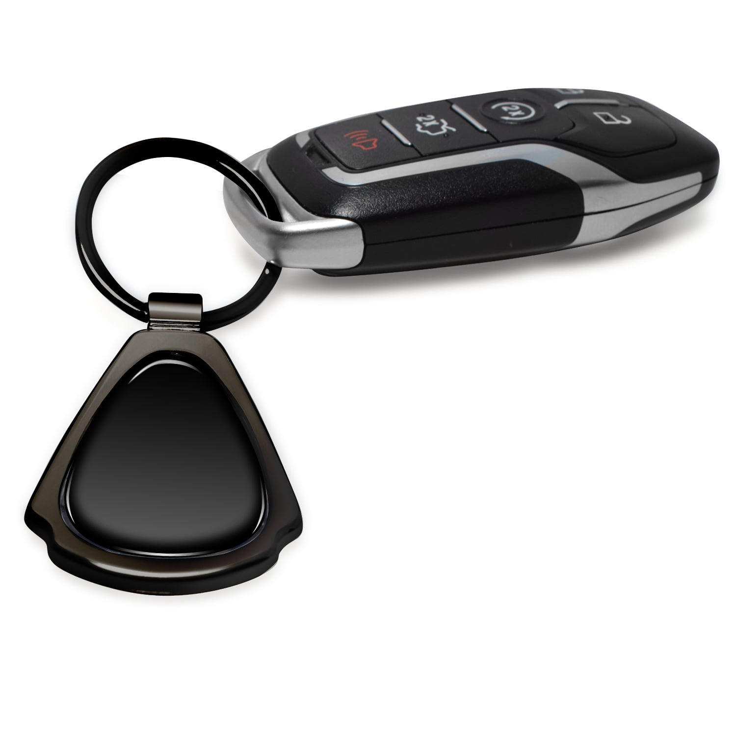 iPick Image for Chevrolet Golden Logo Black Dome Gunmetal Black Metal Teardrop Key Chain, Official Licensed