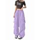 thumbnail image 1 of Pantalones Cargo para Mujer, Pantalones Casuales de Senderismo, Pantalones Holgados Y2K de Cintura Alta con Múltiples Bolsillos Púrpura 4XL, 1 of 8