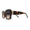 thumbnail image 6 of Womens Mod Chic Designer Fashion Thick Plastic Rectangle Butterfly Sunglasses Tortoise - Brown, 6 of 8