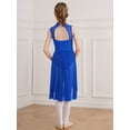 thumbnail image 4 of YONGHS Kids Girls Ballet Lyrical Dance Dress Sleeveless Rhinestones Figure Skating Leotard Royal Blue 10, 4 of 7