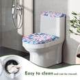 thumbnail image 4 of HELLHERO Tie-Dye Patterns Bathroom Set Toilet Bowl Cover 2-Piece Durable Merry Christmas for Hotel, Elastic Bottom, 4 of 8