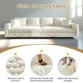 thumbnail image 6 of 102.4 " Plush Corduroy 4-Seat Sofa, Modern Comfy Upholstered Sofa Cloud Couch, Deep Seat Couches with Soft Pillows, Convertible Deep Seat Sofa Lounge Chair for Living Room Bedroom, Apartment (Beige), 6 of 12