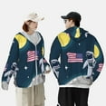 thumbnail image 3 of KLL Astronaut With USA Flag Print Men's Women’s UPF 50+ Sun Protection Outdoor Hoodie Jacket Long Sleeve Fishing Hiking Performance Shirt-Large, 3 of 6