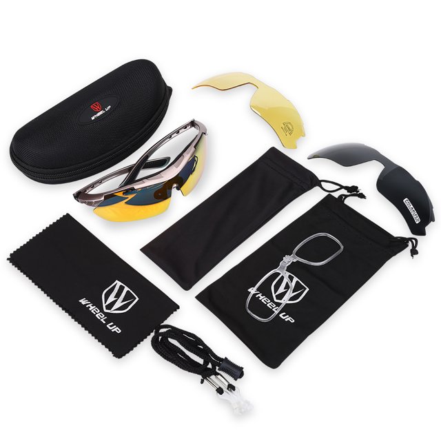 Wheel Up Gafas de sol para deportes al aire libre, resistentes al viento, protección UV, bicicleta de montaña, ciclismo (plata titanio)