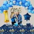 thumbnail image 5 of Mr Onederful Birthday Decorations - Blue Gold Birthday Plates, Napkins, and Tablecloth First Birthday Decorations Tableware for Baby Shower 1st Birthday Boy Decorations, Serve 20 Guests, 5 of 6