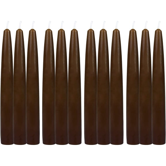 Chenran-12-Piece Taper Candles, 6-Inch, Brown