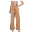 thumbnail image 2 of Idoravan Women's Plus Size Pants Clearance Womens Spring And Summer Fashion Solid Color Casual Loose Split Suit Pants, 2 of 9