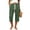 Green, variant on Capri Pants Women Relaxed Fit Waffle Knit Capris Elastic Drawstring Waist Side Pocket Summer Vacation Casual Cropped Trousers